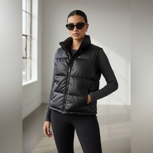 H o l l i s t e r.  Vegan Leather Puffer Vest  Retails for $80.